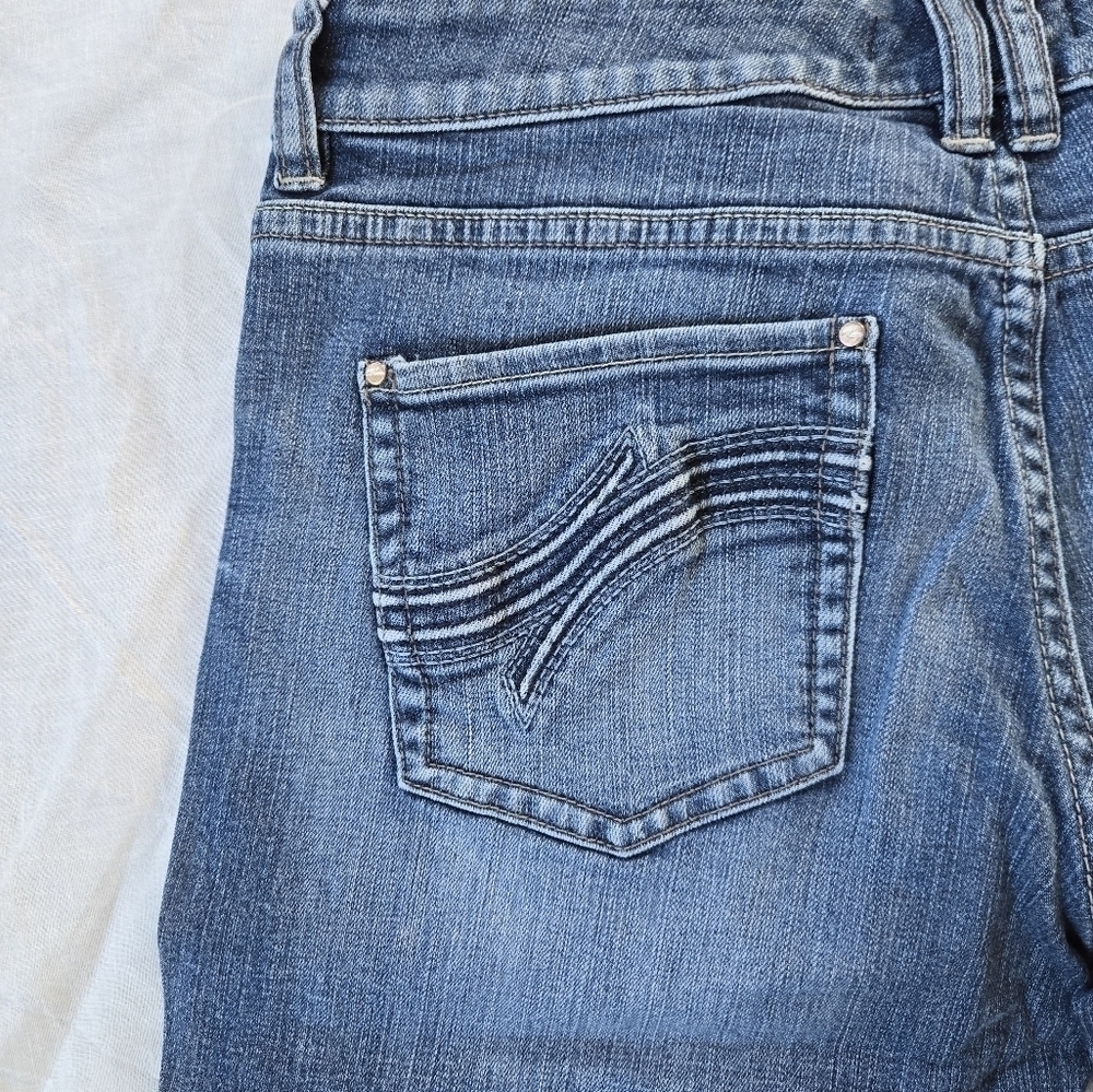 White House Black Market Blanc denim Y2K flare leg jeans 4R - Picture 12 of 14